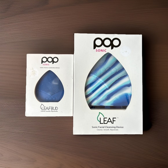 Pop Sonic Other - Pop Sonic LEAF & LEAFBUD Facial Cleansing Device Smooth Rejuvenate BLUE MARBLE